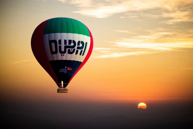 Balloon Adventures Dubai vue de la montgolfiwere desert dubai